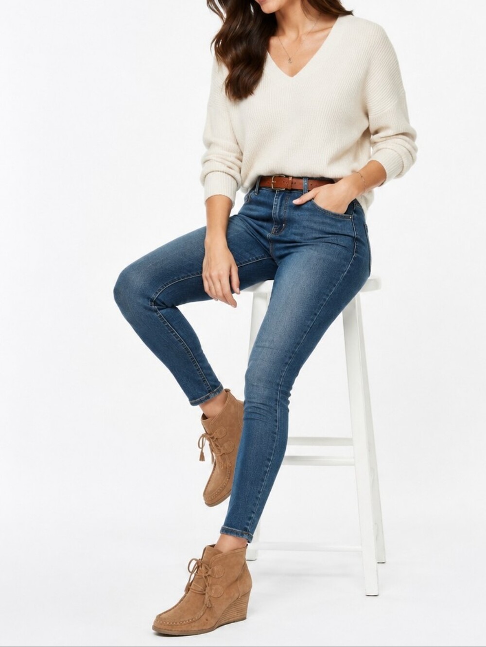Lucky Yaney Tan Suede Almond Toe Lace-Up Wedge Ankle Bootie Fall Neutral Spring